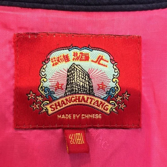 Shanghai Tang Size small women’s leather navy beautiful!!! Coat - Picture 10 of 16